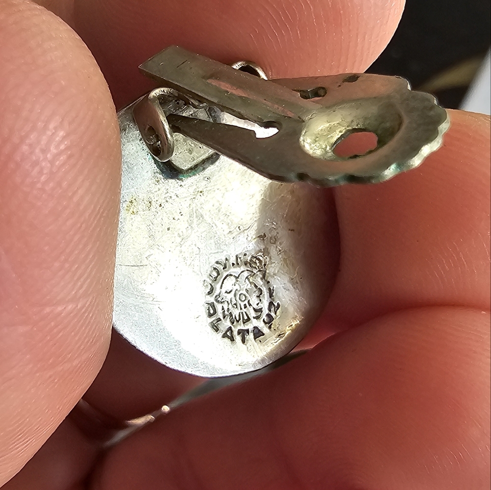 Vintage Mexico Plata clip earring single ONE aztec sun sol celestial - Picture 7 of 14